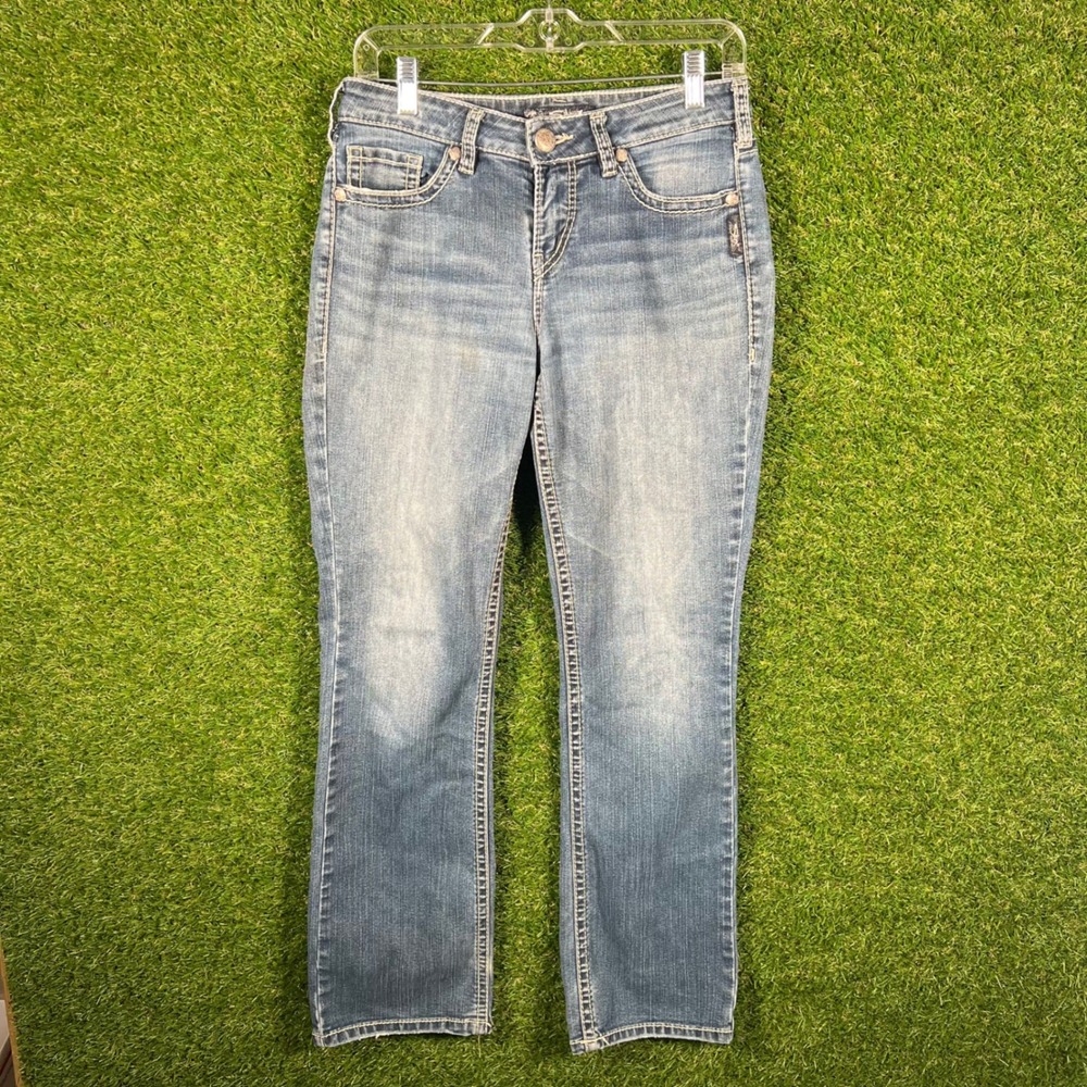 Silver Jeans Womens Suki High Slim Boot Jeans Blue W28 L31 Western Glove Works‎